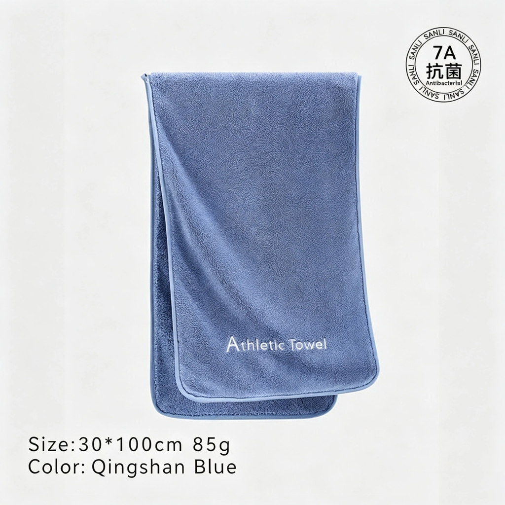Sanli 7A Antibacterial Sports Towel, Quick‑Dry Absorbent Fitness Towel 30×100cm for Gym Workout Running