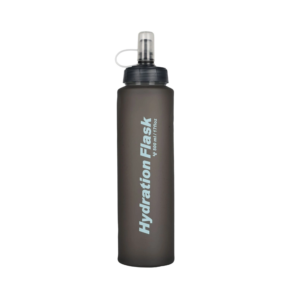 Hydration Flask 500ml (17fl oz) Collapsible Soft Water Bottle, BPA-Free TPU Sports Flask with Straw Lid for Hiking Running Cycling