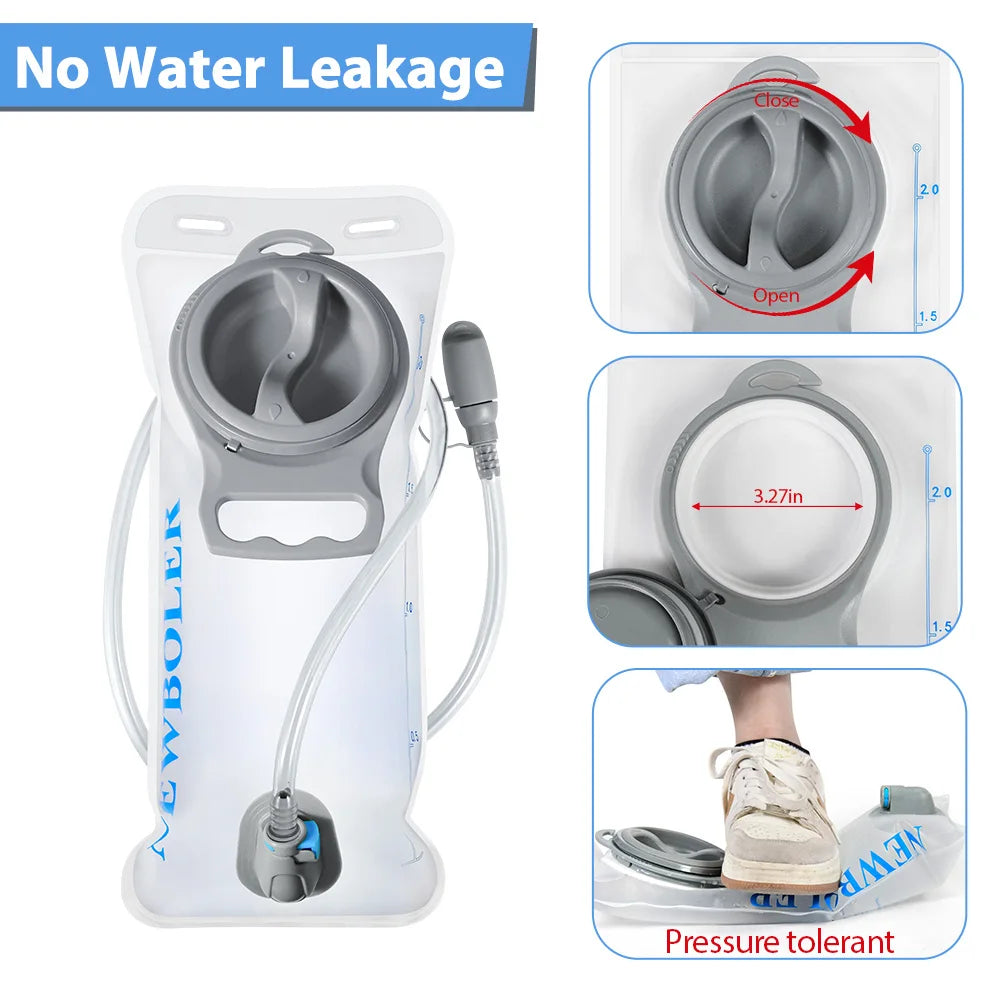 Hydration backpack with 1.5–3L water bladder reservoir