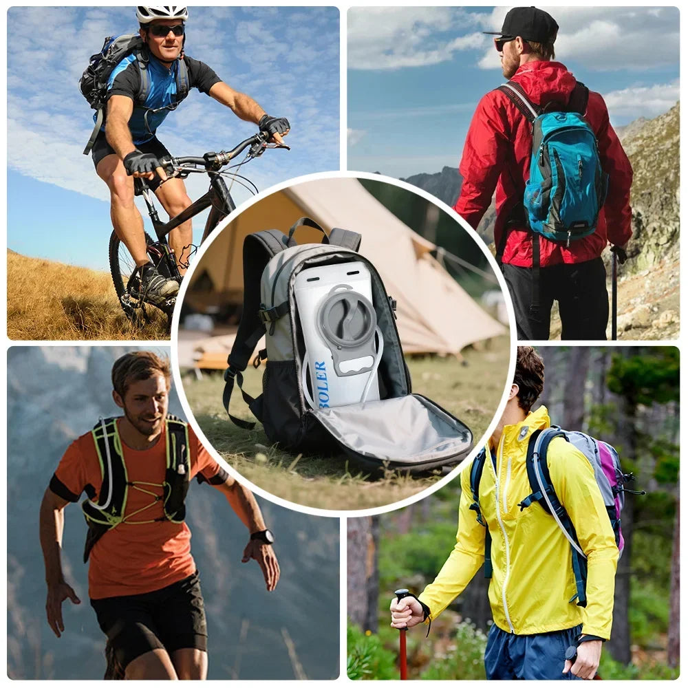 Hydration backpack with 1.5–3L water bladder reservoir