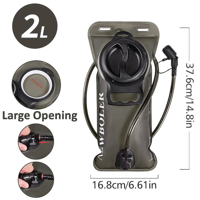 Hydration backpack with 1.5–3L water bladder reservoir