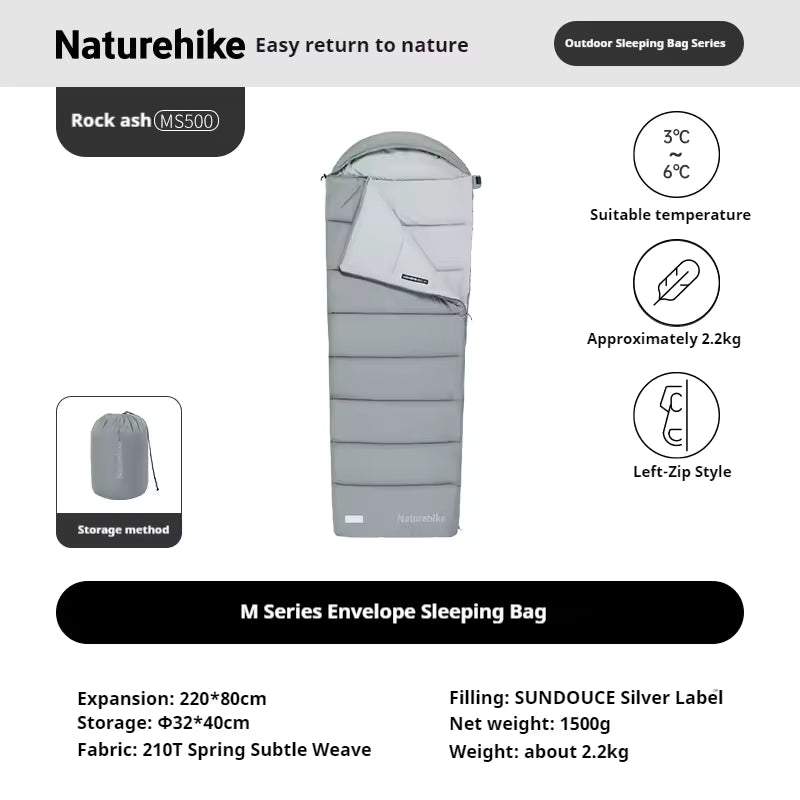 Naturehike Warmy Square Hooded Cotton Sleeping Bag (2026)
